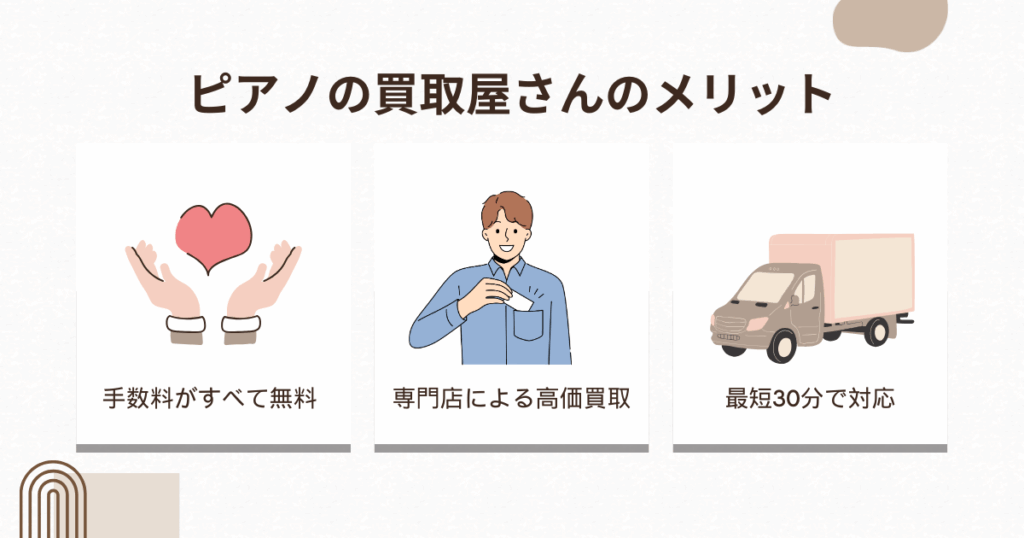 ピアノの買取屋さんのメリット